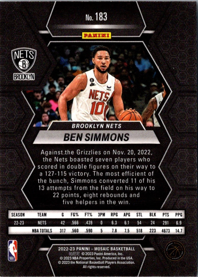 2022 Panini Mosaic Ben Simmons