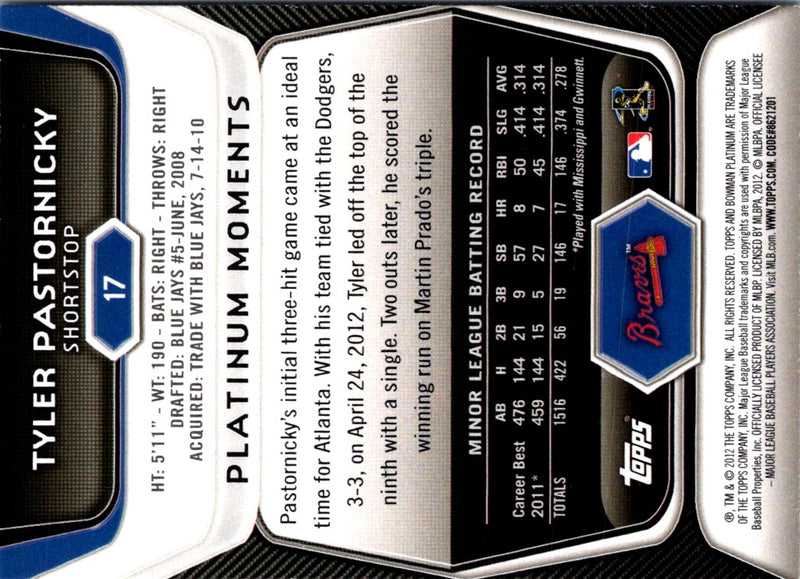 2012 Bowman Platinum Tyler Pastornicky