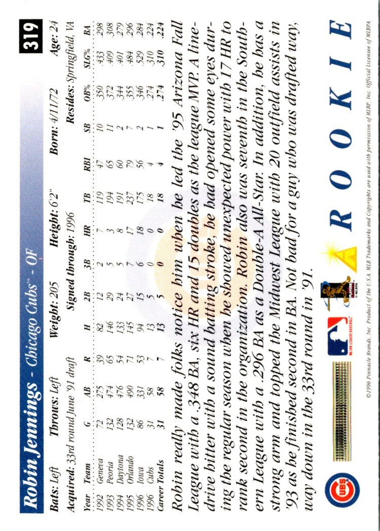 1997 Score Artist's Proofs White Border Robin Jennings