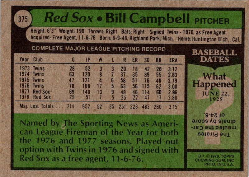 1979 O-Pee-Chee Bill Campbell