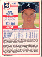 1989 Score Tom Glavine #442