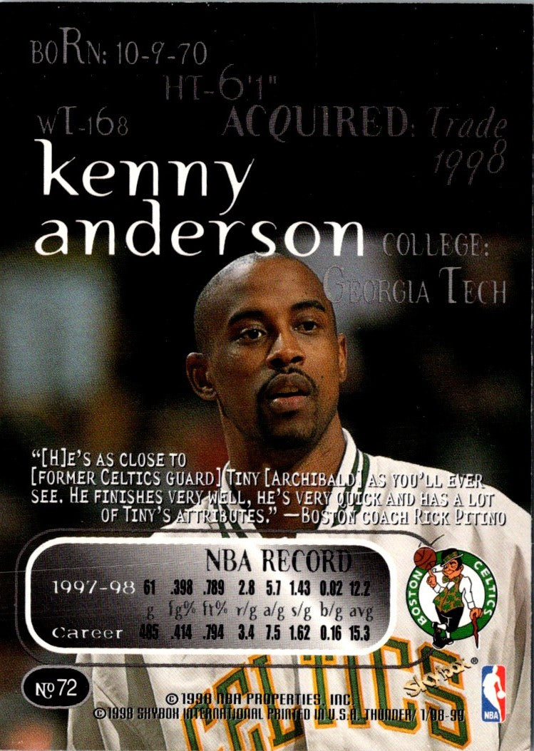 1998 SkyBox Thunder Kenny Anderson