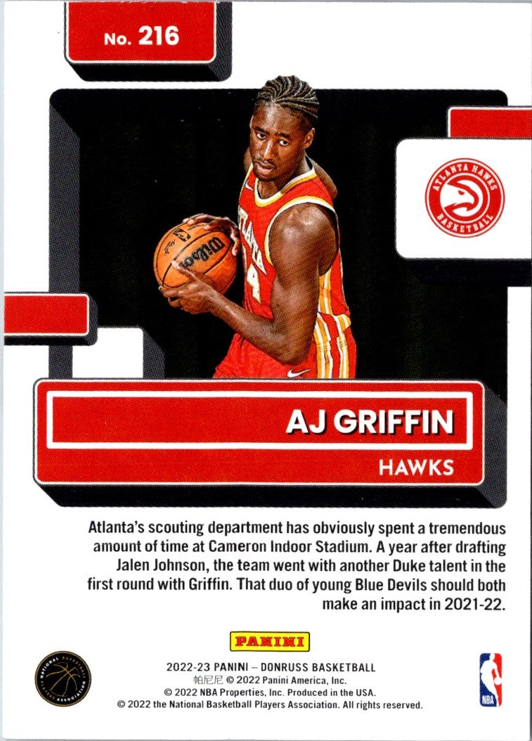 2022 Donruss Rated Rookies AJ Griffin