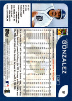 2001 Topps Opening Day Juan Gonzalez #9