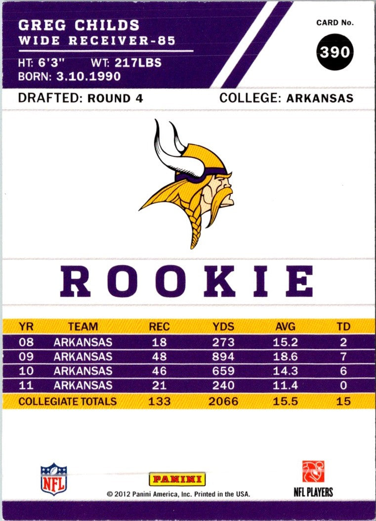 2012 Score Greg Childs