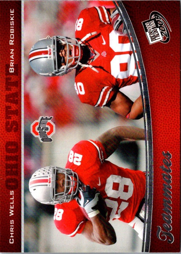 2009 Press Pass Chris Wells/Brian Robiskie #95