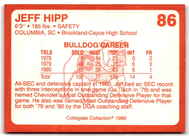 1989 Collegiate Collection Georgia 200 Jeff Hipp