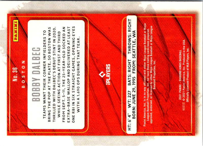 2021 Panini Diamond Kings Red Frame Bobby Dalbec