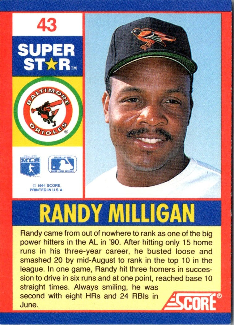 1991 Score 100 Superstars Randy Milligan