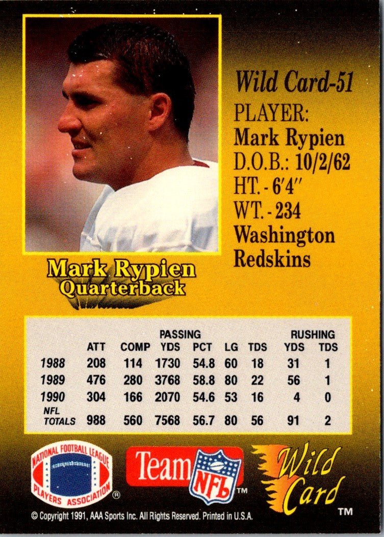 1991 Wild Card Mark Rypien