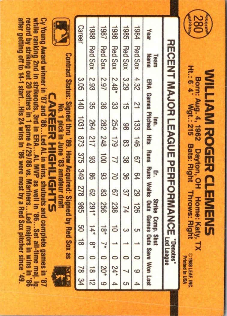 1989 Donruss Roger Clemens