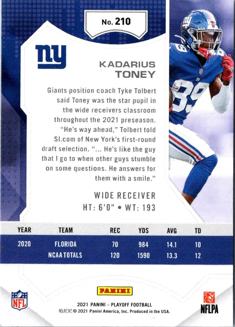 2021 Panini Playoff Kadarius Toney