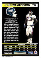 1991 Pinnacle John Washington #239 Rookie