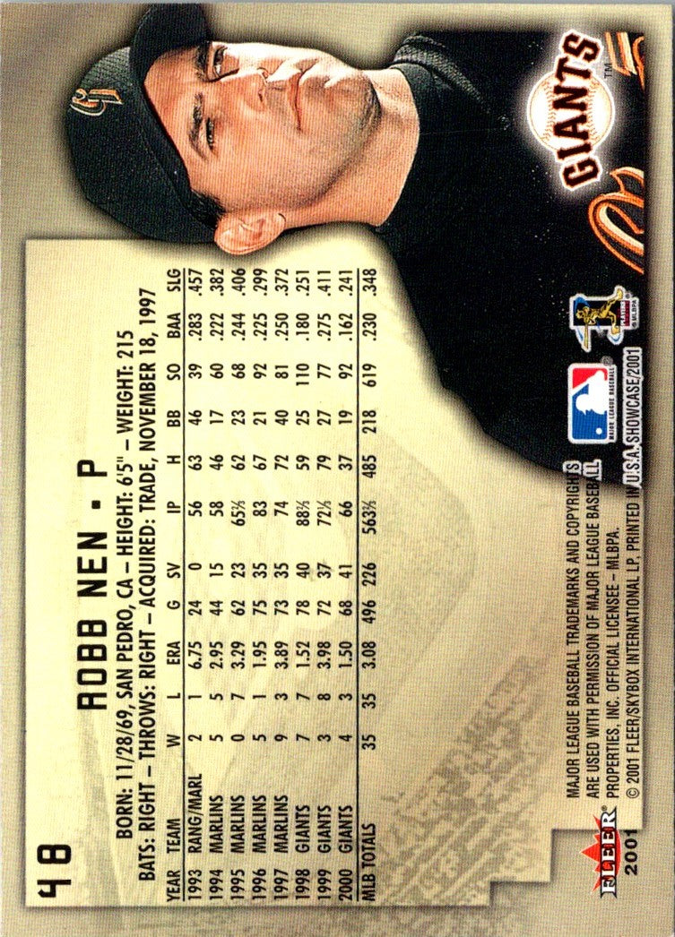 2001 Fleer Showcase Robb Nen