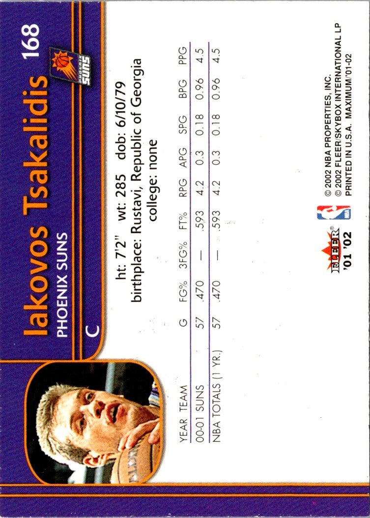 2001 Fleer Maximum Iakovos Tsakalidis