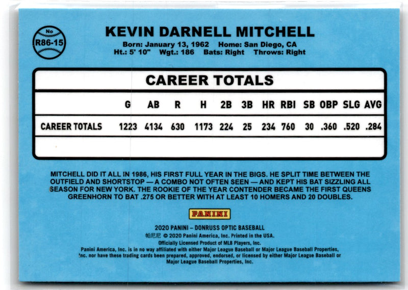 2020 Donruss Optic Retro 1986 Kevin Mitchell