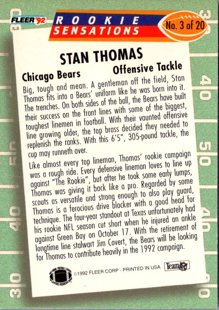 1992 Fleer Rookie Sensations Stan Thomas