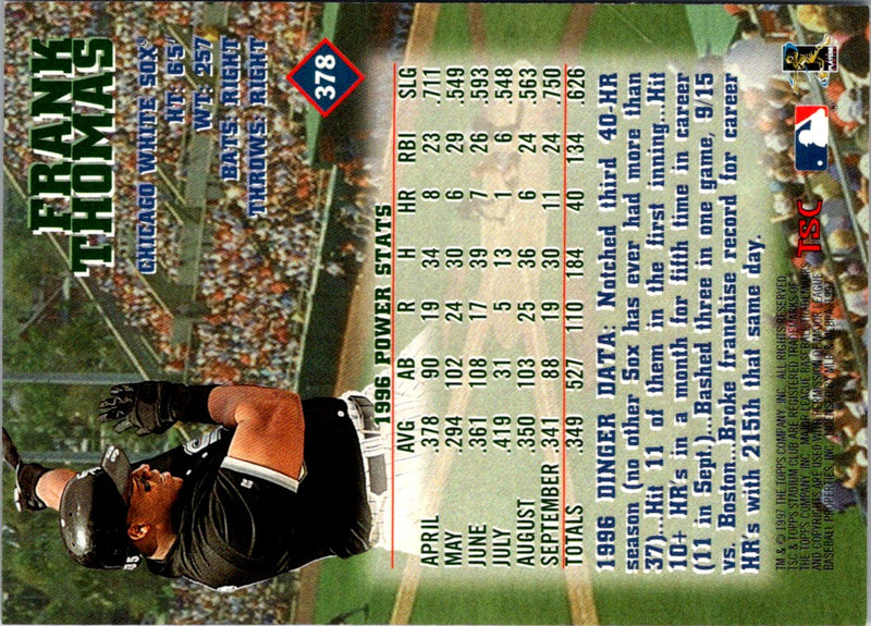 1997 Stadium Club Frank Thomas