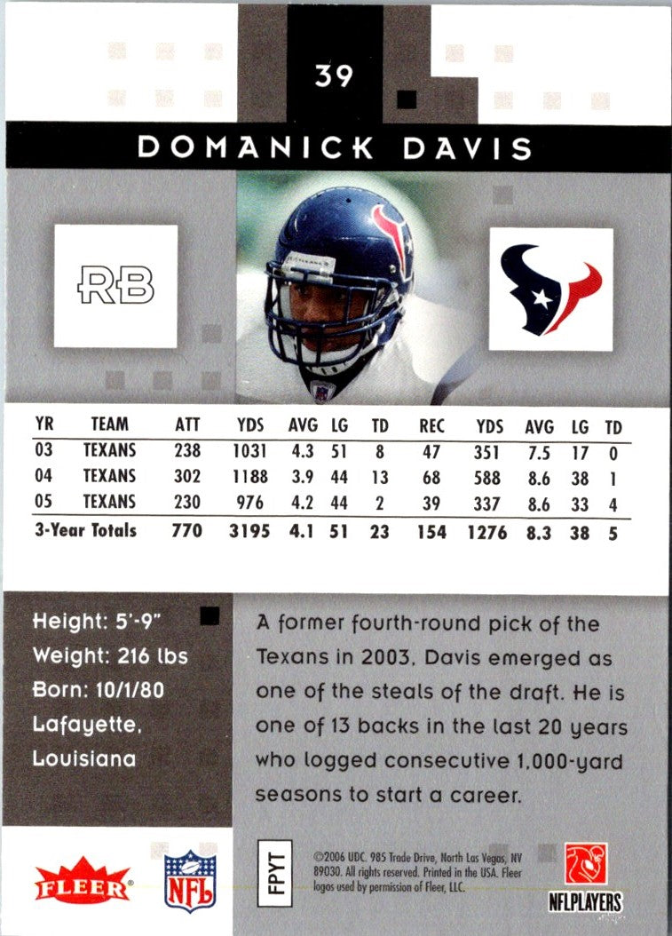 2006 Fleer Hot Prospects Domanick Davis