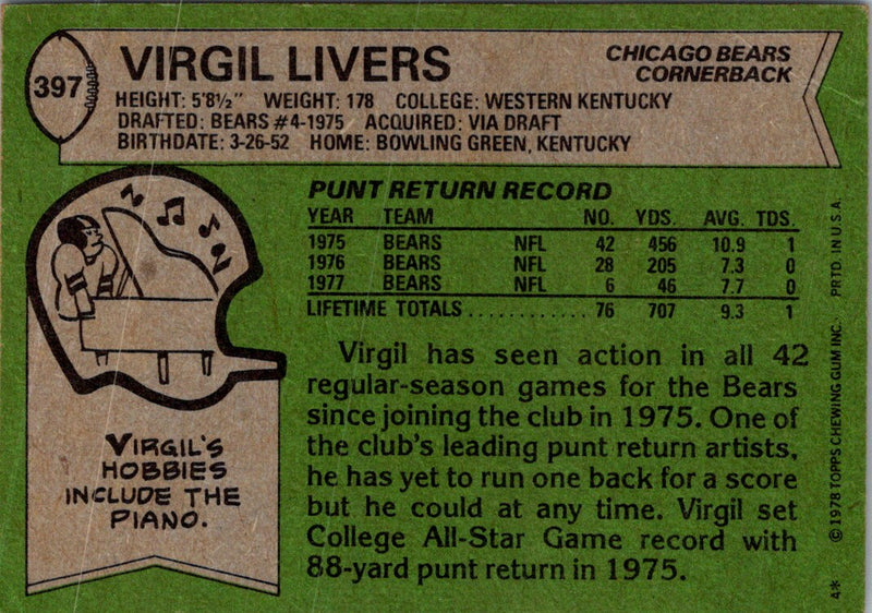 1978 Topps Virgil Livers
