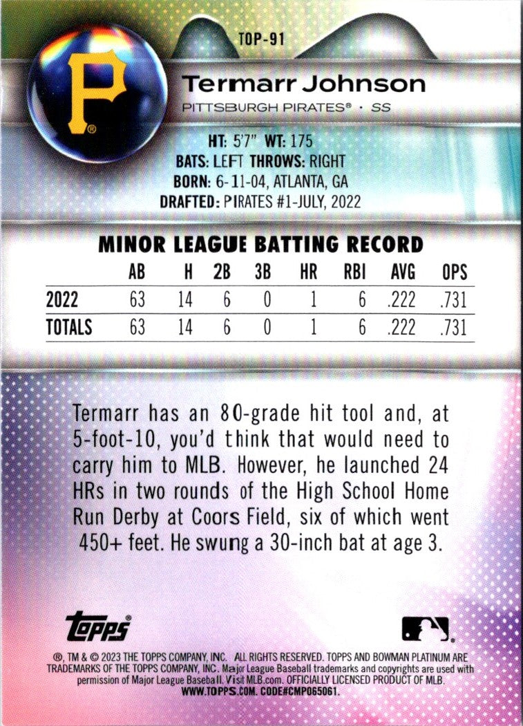 2023 Bowman Platinum Top Prospects Termarr Johnson