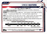 2021 Bowman Chrome Prospects Drew Waters #BCP-81