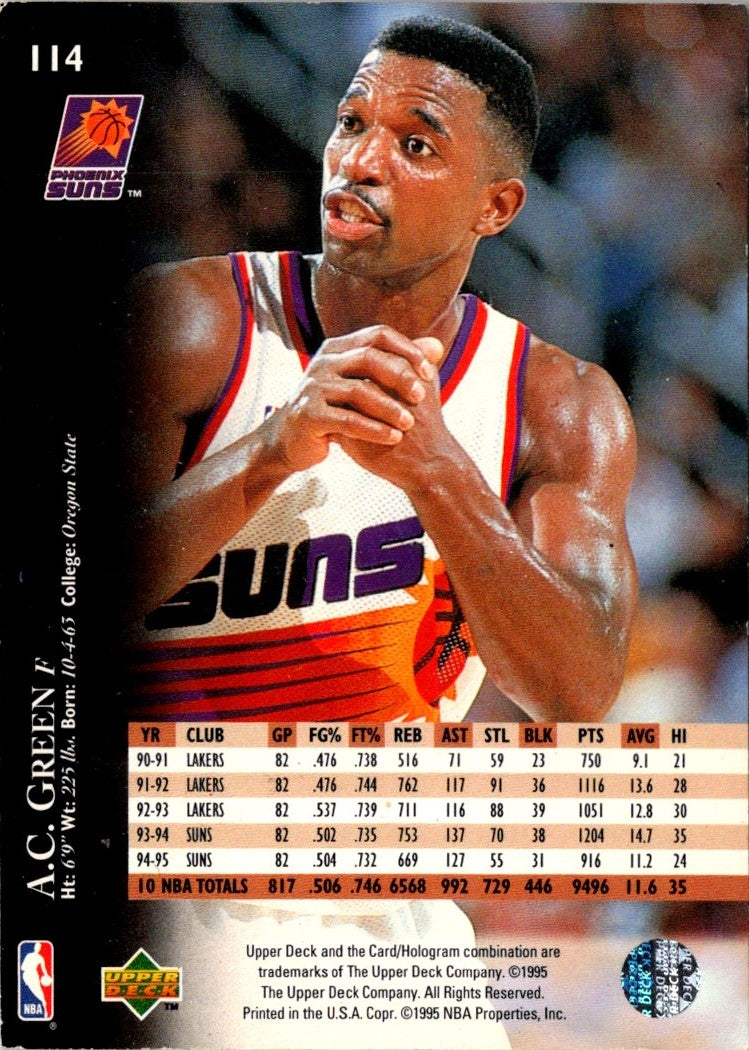 1995 Upper Deck Electric Court A.C. Green