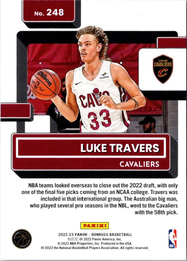 2022 Donruss Rated Rookies Luke Travers