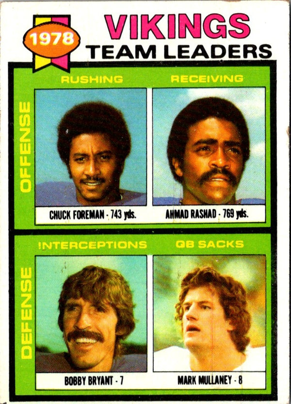 1979 Topps Chuck Foreman/Ahmad Rashad/Bobby Bryant/Mark Mullaney #432