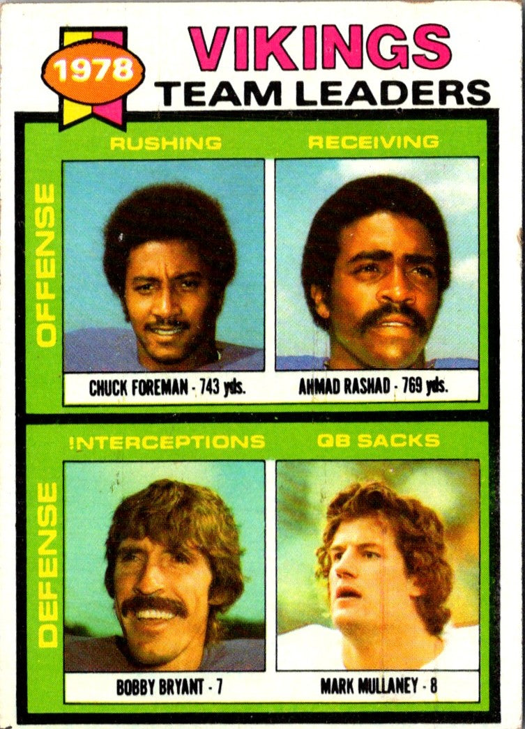 1979 Topps Chuck Foreman/Ahmad Rashad/Bobby Bryant/Mark Mullaney