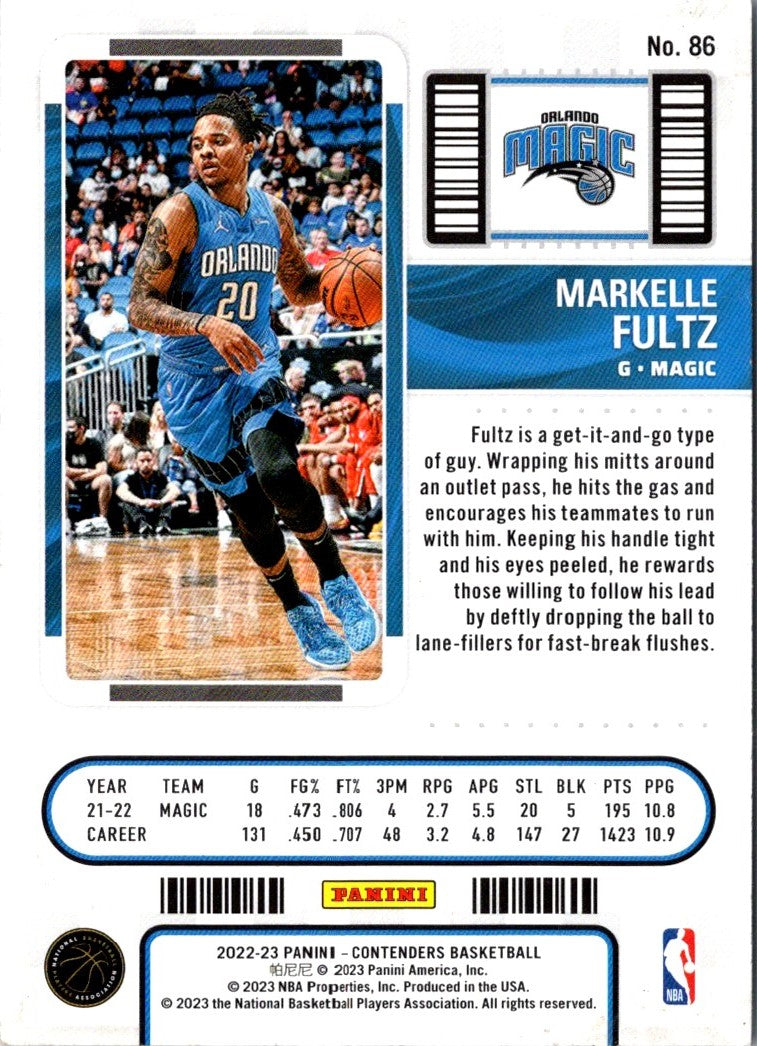 2022 Panini Contenders Season Ticket Markelle Fultz