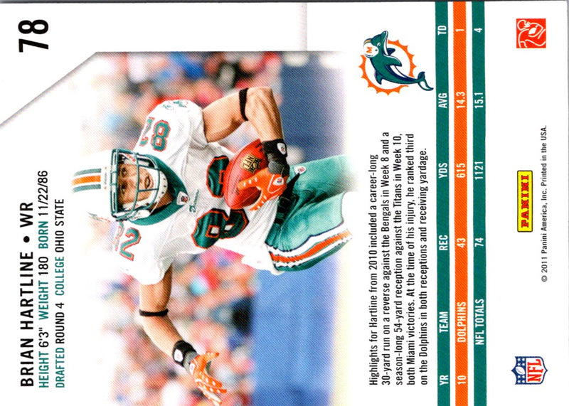 2011 Panini Rookies & Stars Brian Hartline