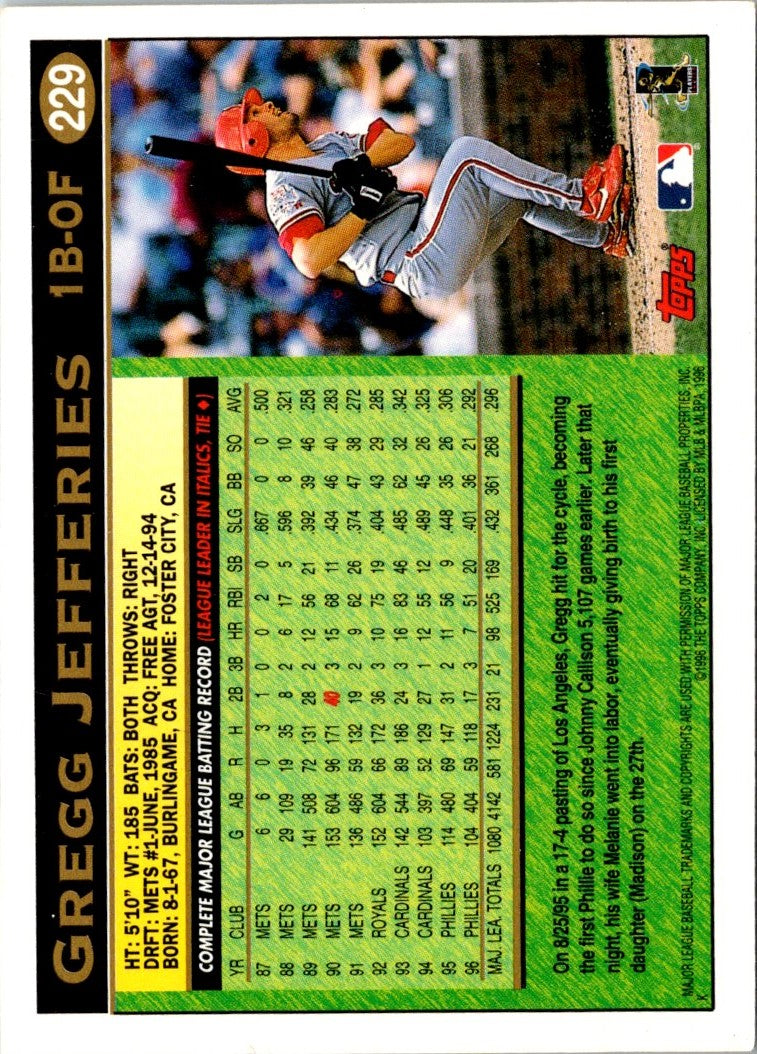 1997 Topps Gregg Jefferies