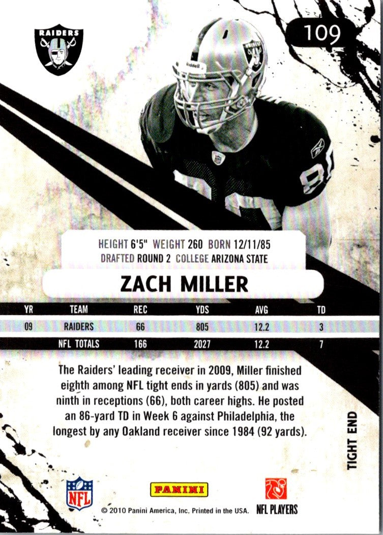 2010 Panini Rookies & Stars Longevity Zach Miller