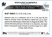 2022 Topps Update Edward Cabrera #US231