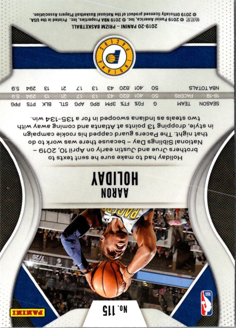 2019 Panini Prizm Aaron Holiday