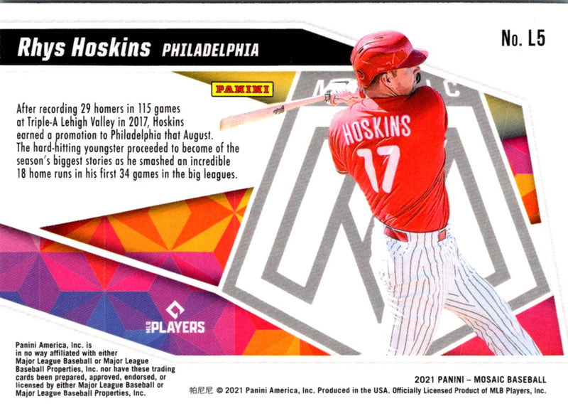 2021 Panini Mosaic Launched Rhys Hoskins