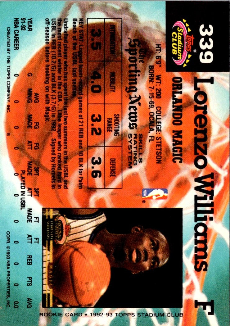 1992 Stadium Club Members Only Lorenzo Williams