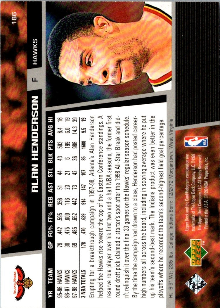 1998 Upper Deck Alan Henderson