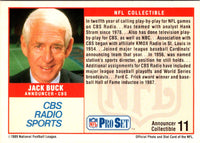 1989 Pro Set Announcers Jack Buck #11