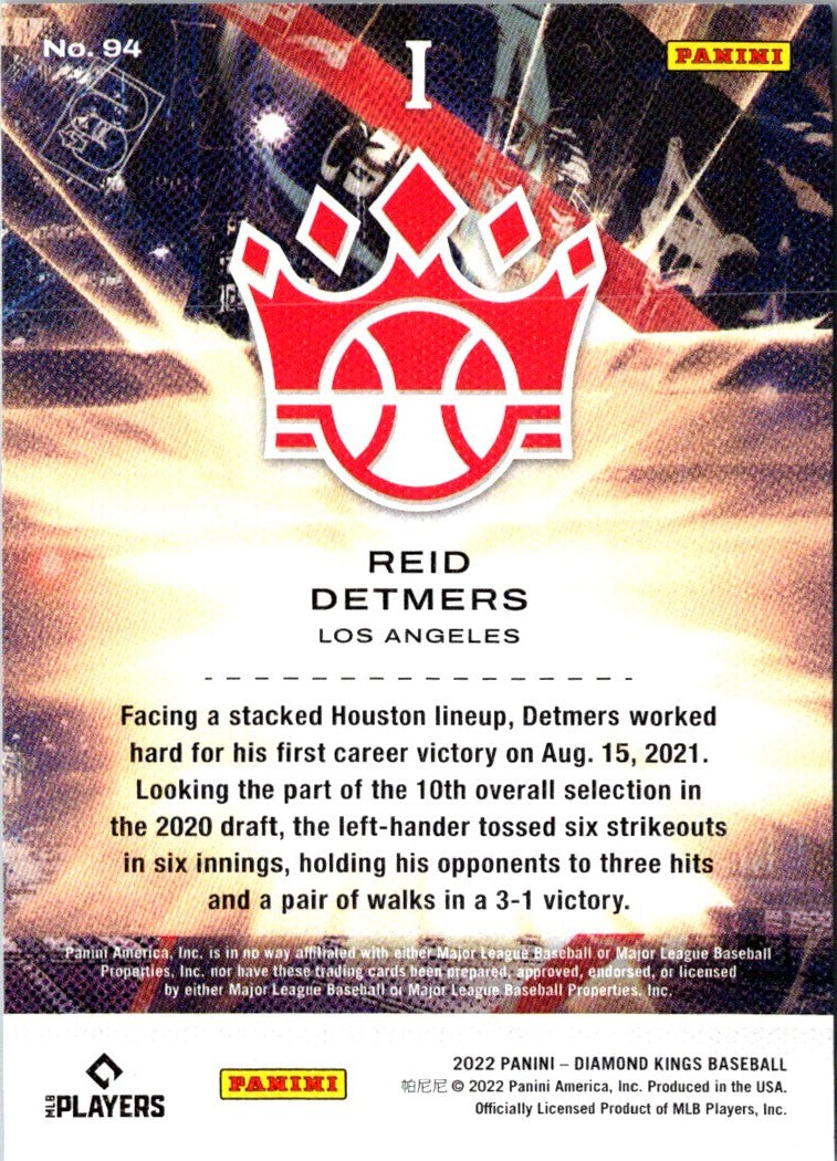 2022 Panini Diamond Kings Red Frame Reid Detmers