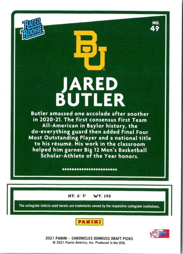 2021 Panini Chronicles Draft Picks Green Jared Butler