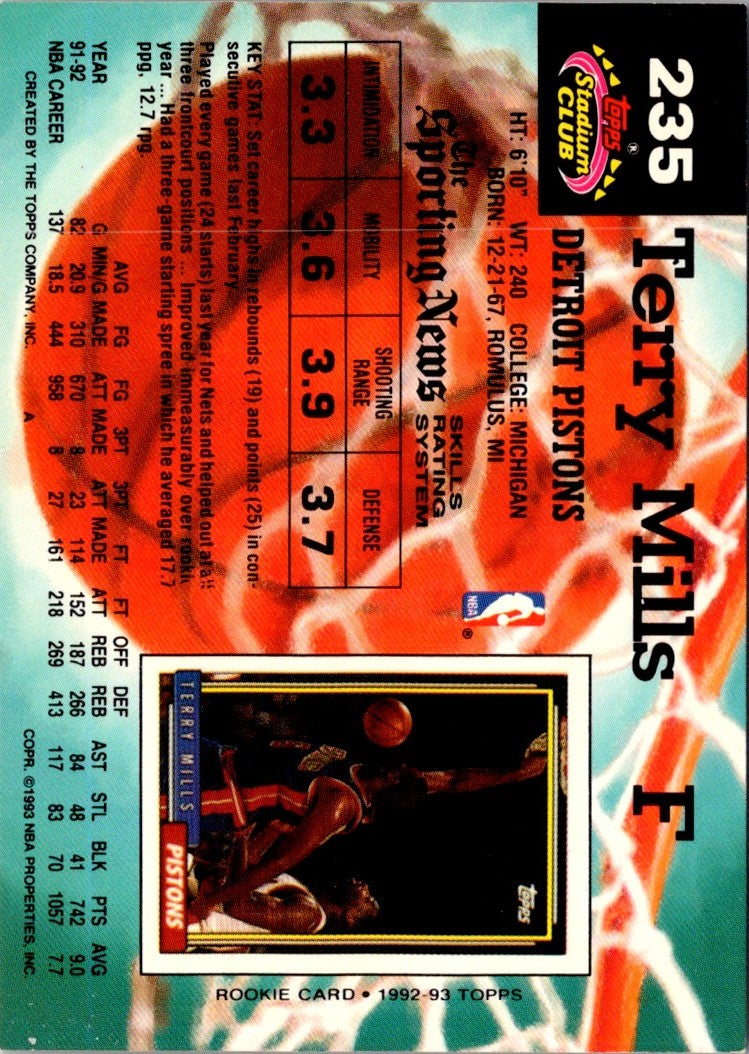 1992 Stadium Club Members Only Terry Mills