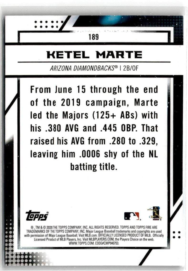 2020 Topps Fire Ketel Marte