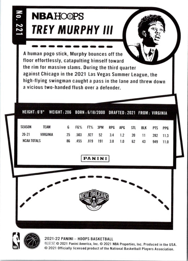 2021 Hoops Red Backs Trey Murphy III