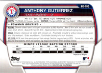 2023 Bowman Draft Anthony Gutierrez #BD-100 Rookie