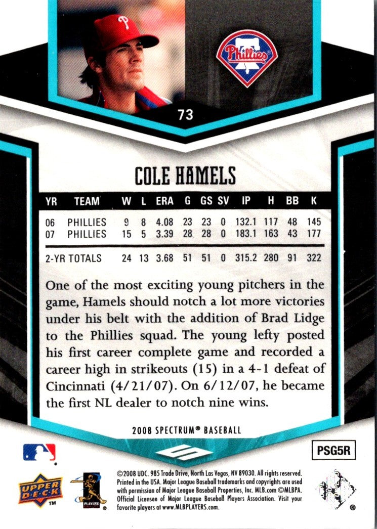 2008 Upper Deck Spectrum Cole Hamels