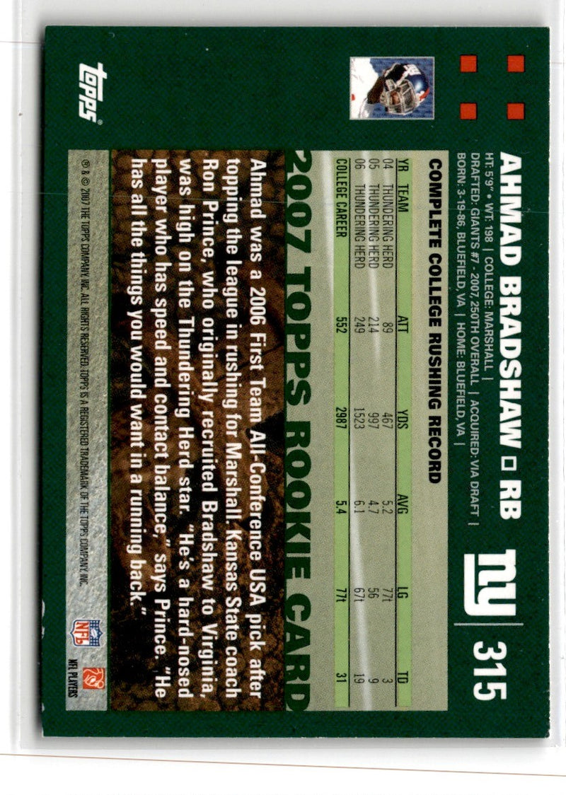 2007 Topps Ahmad Bradshaw