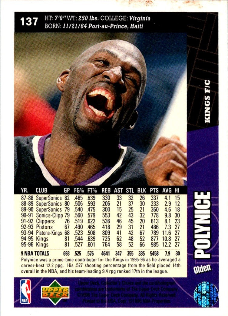 1996 Collector's Choice Olden Polynice