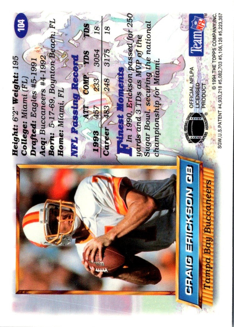 1994 Finest Craig Erickson